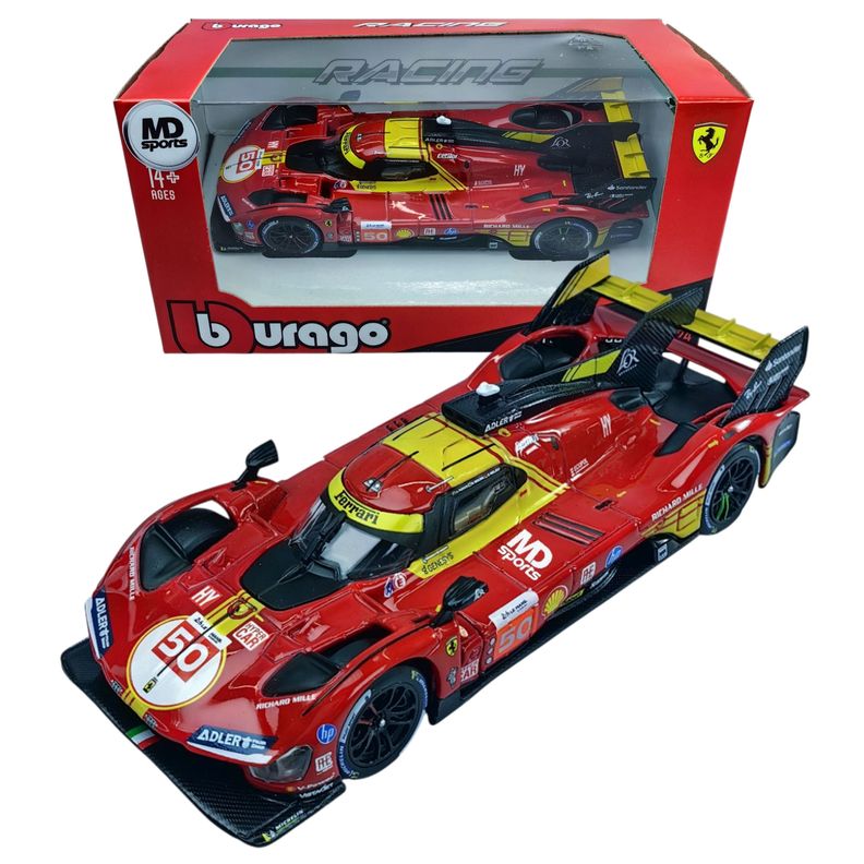 Auto Ferrari 499p WEC 24H LeMans Winner 2024 50 Caja Normal Burago 1 43 Rojo