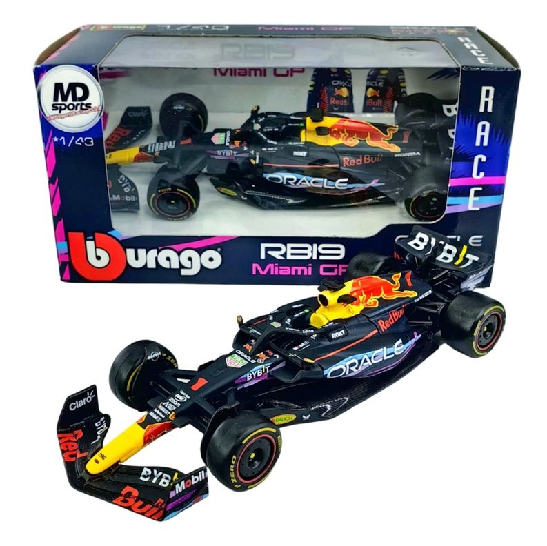 Auto F1 RedBull RB19 Miami 2023 #1 Max Verstappen Caja Normal 1:43-0