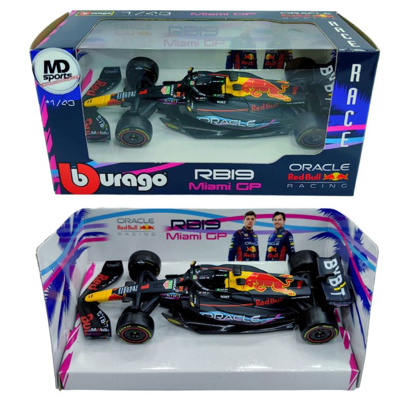 Auto F1 RedBull RB19 Miami 2023 #1 Max Verstappen Caja Normal 1:43-1