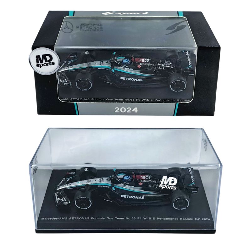 Auto Formula 1 Mercedes W15 2024 Russell Caja Acrilica 1:64-1