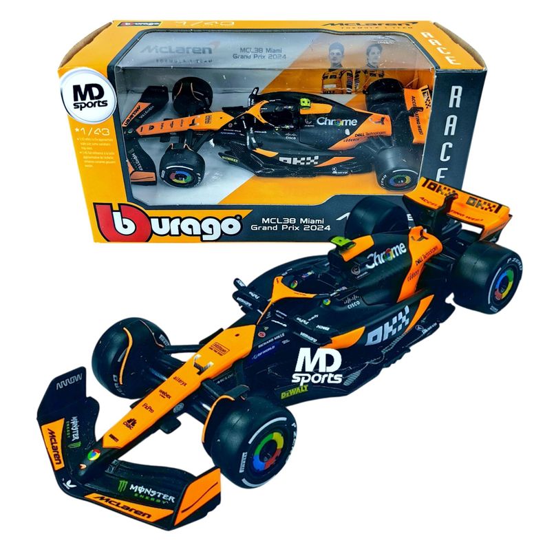 Auto F1 Mclaren Mcl38 GP Miami 2024 #4 Lando Norris Caja Norm 1:43-0