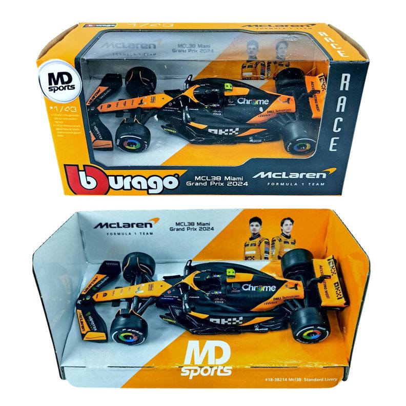 Auto F1 Mclaren Mcl38 GP Miami 2024 #4 Lando Norris Caja Norm 1:43-1