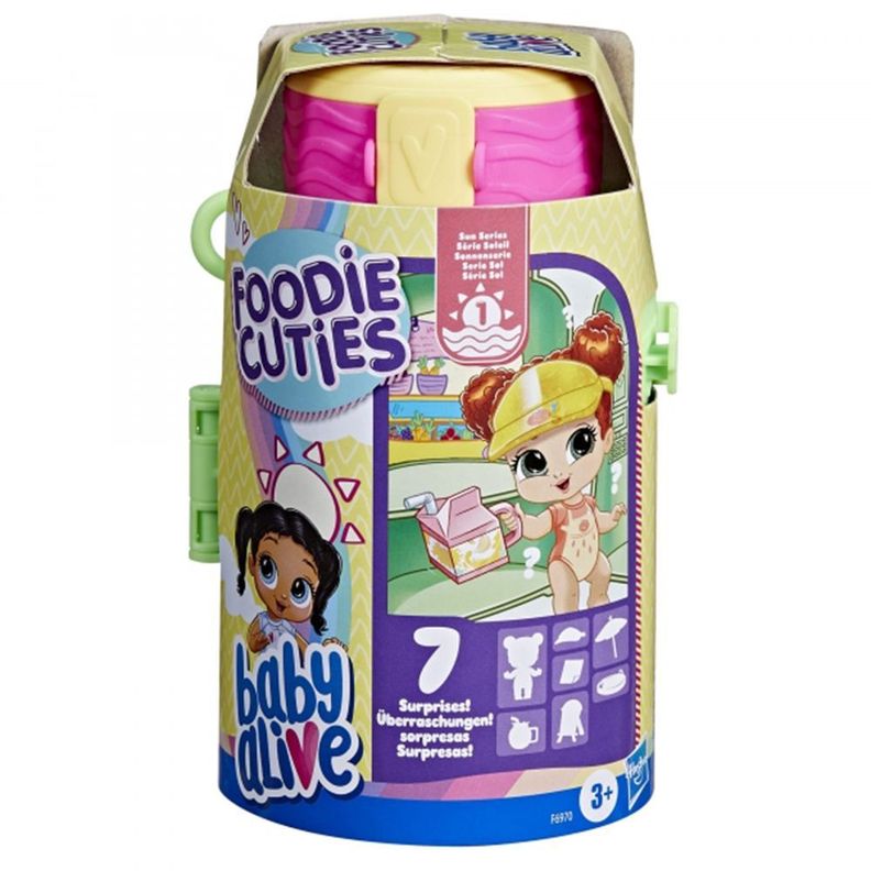 MUÑECA BABY ALIVE FOODIE CUTIES BIBERON SORPRESA-0