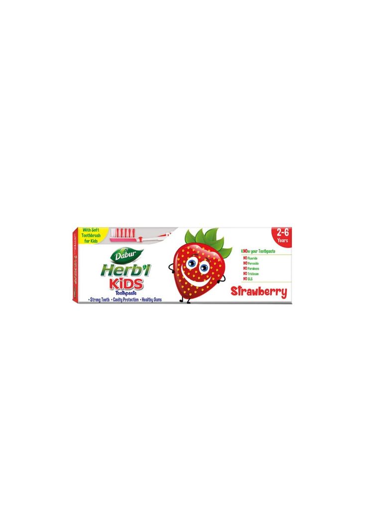 Dabur Herbal Plus Kids Pasta Dental Frutilla 50 gr + Cepillo-0