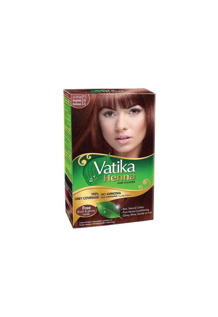 Vatika Henna Tintura Coloración Borgoña 6 Sachets-0