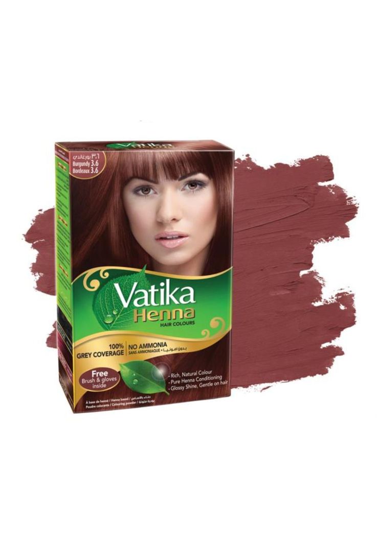 Vatika Henna Tintura Coloración Borgoña 6 Sachets-1