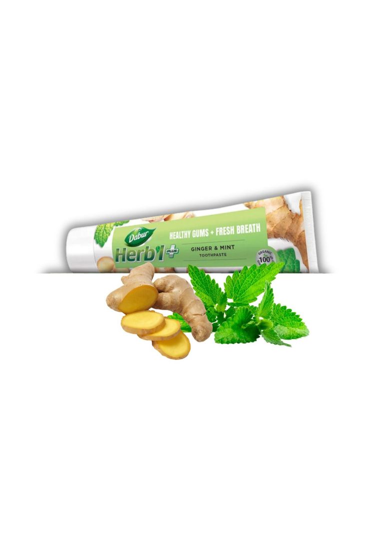 Dabur Herb'l Pasta Dental Ginger & Mint + Cepillo de Dientes 150 gr-2
