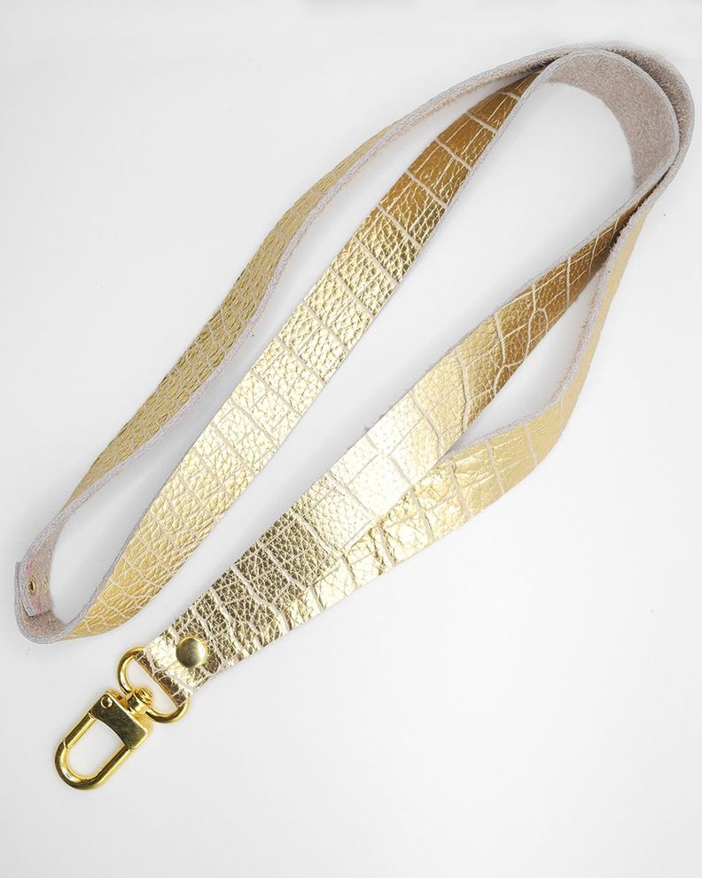 Lanyard de cuero Dorado Caimán-0