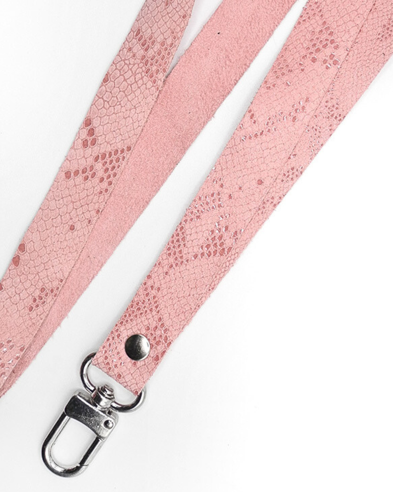 Lanyard de cuero Rosa Blush-1
