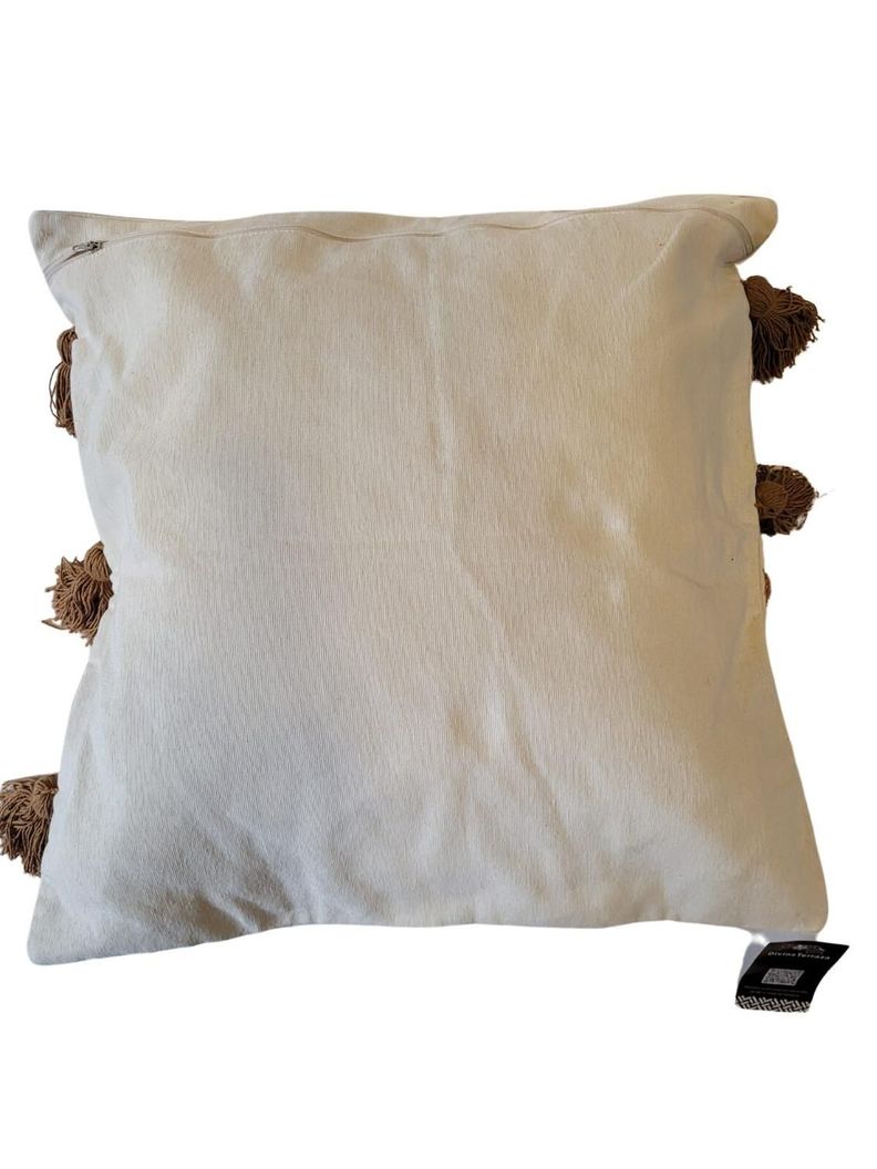 Funda de Cojín con bordados a mano Café-1