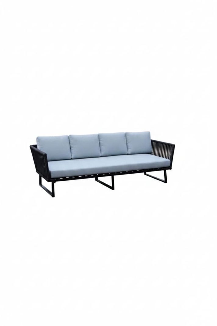 Sofa Cuatro Cuerpo Cuerda Nautica Negro 200 CM