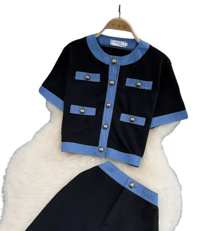 Conjunto Top Pantalón Vanguardista Negro-1