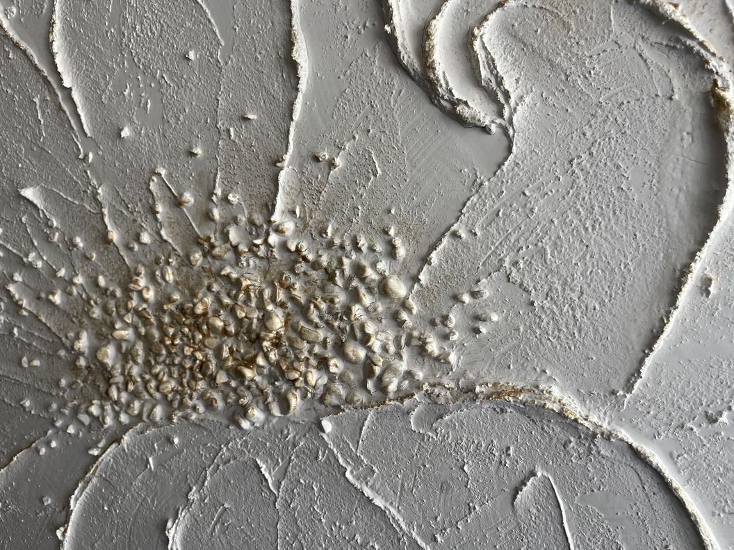 Cuadro Flor Blanca con Relieve-2