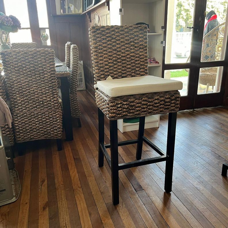 Silla Taburete de Bar Rattan Natural Larisa-0