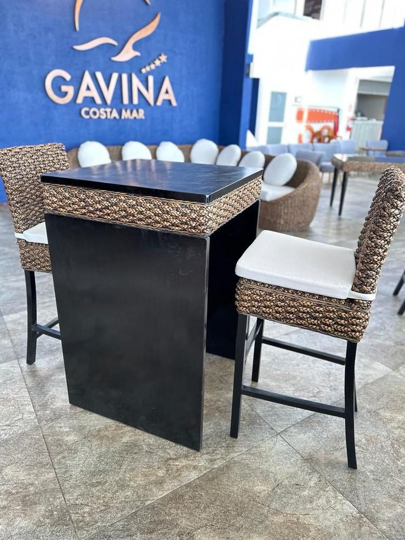 Silla Taburete de Bar Rattan Natural Larisa-1