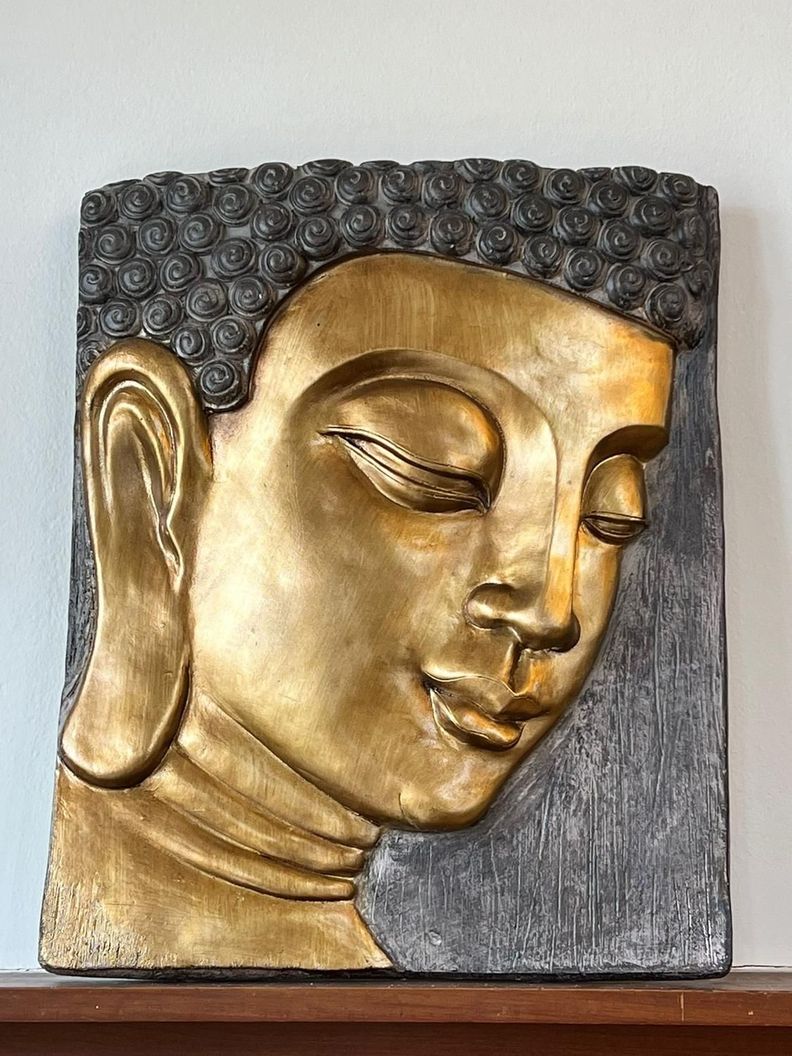 Cuadro Buda Dorado y Gris-0