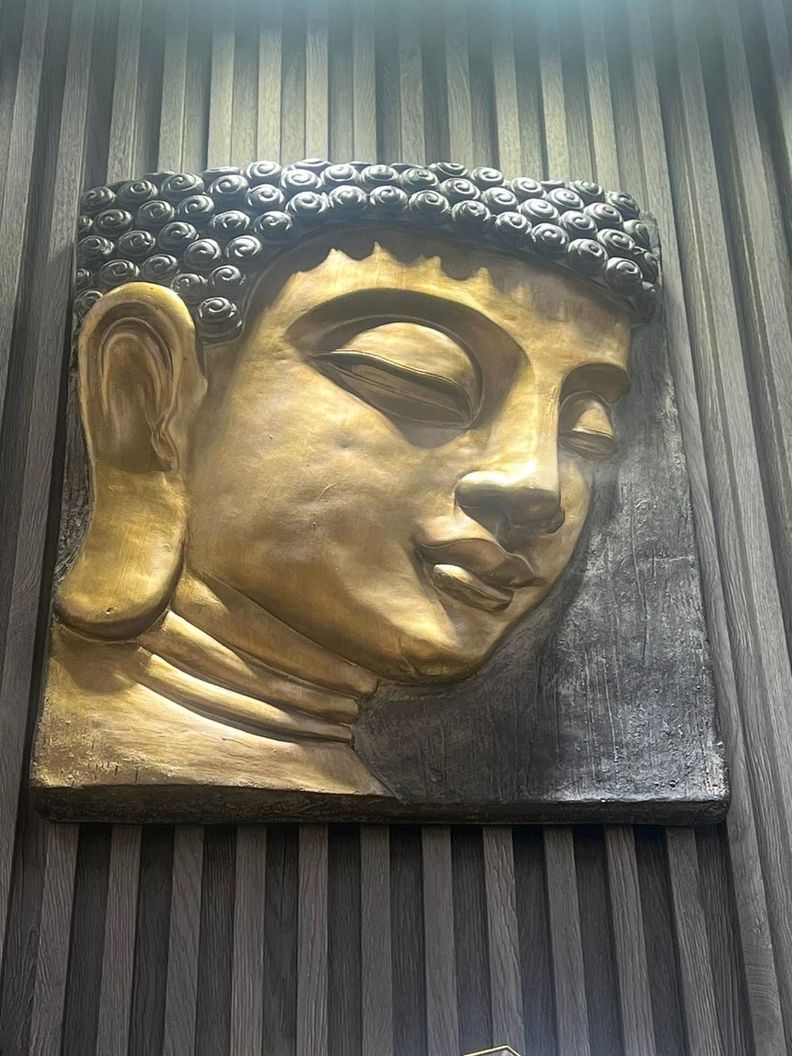 Cuadro Buda Dorado y Gris-3