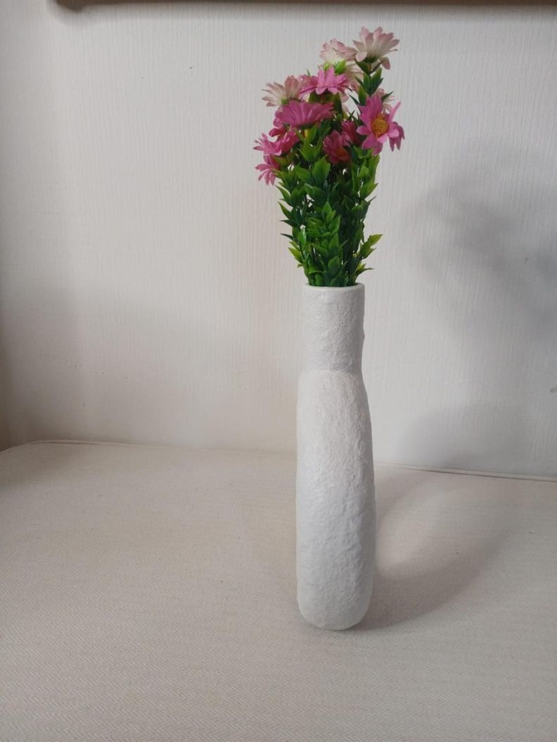 Florero circulo Blanco con Mariposa-1