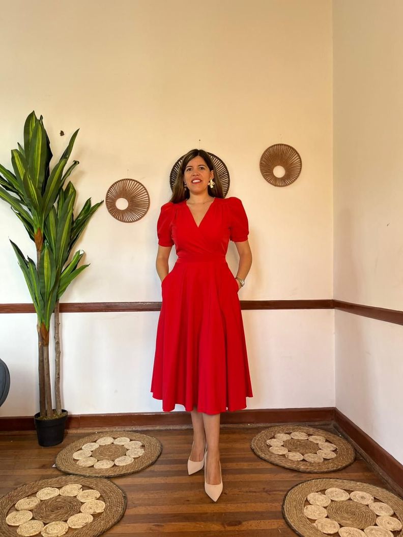 Vestido Falda Vuelo Rojo-0