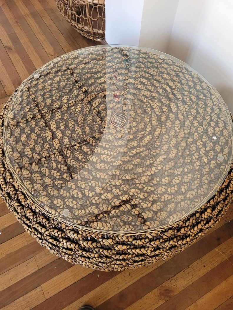 Mesa de Centro Circular Rattan Natural Bali-2