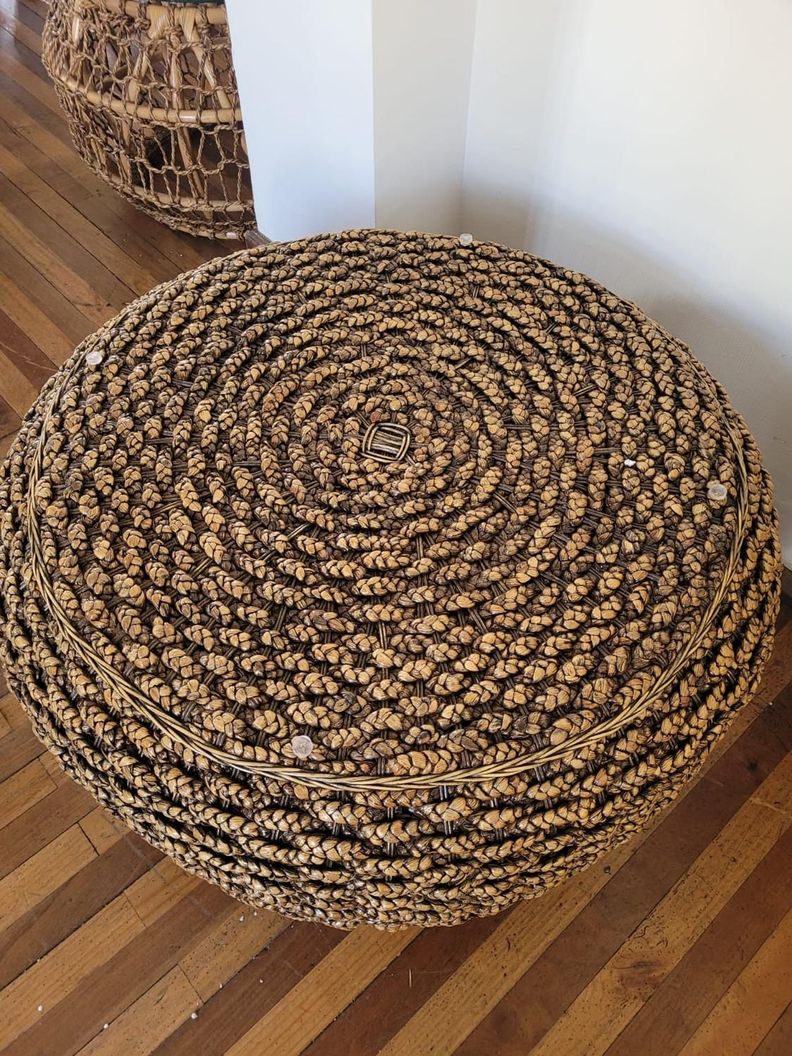 Mesa de Centro Circular Rattan Natural Bali-3