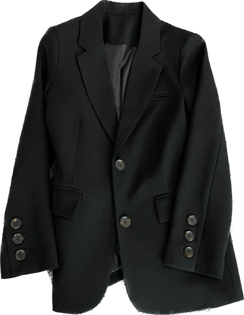 Blazer Negro Formal Con Botones-0
