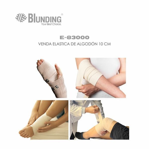 Venda Elastica De Algodón 10 Cm X 3 Mts-Blunding-1