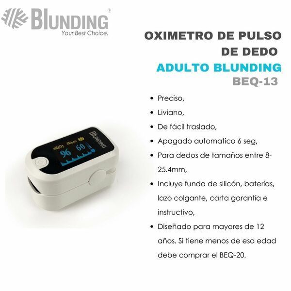 Oximetro De Pulso De Dedo Adulto Blunding-1