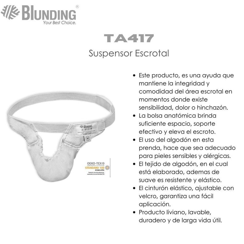 Soporte, Suspensor Escrotal post operatorio Talla XL-Blunding-1