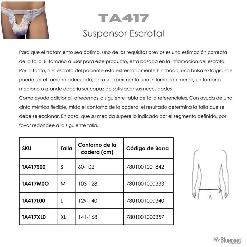Soporte, Suspensor Escrotal post operatorio Talla XL-Blunding-2