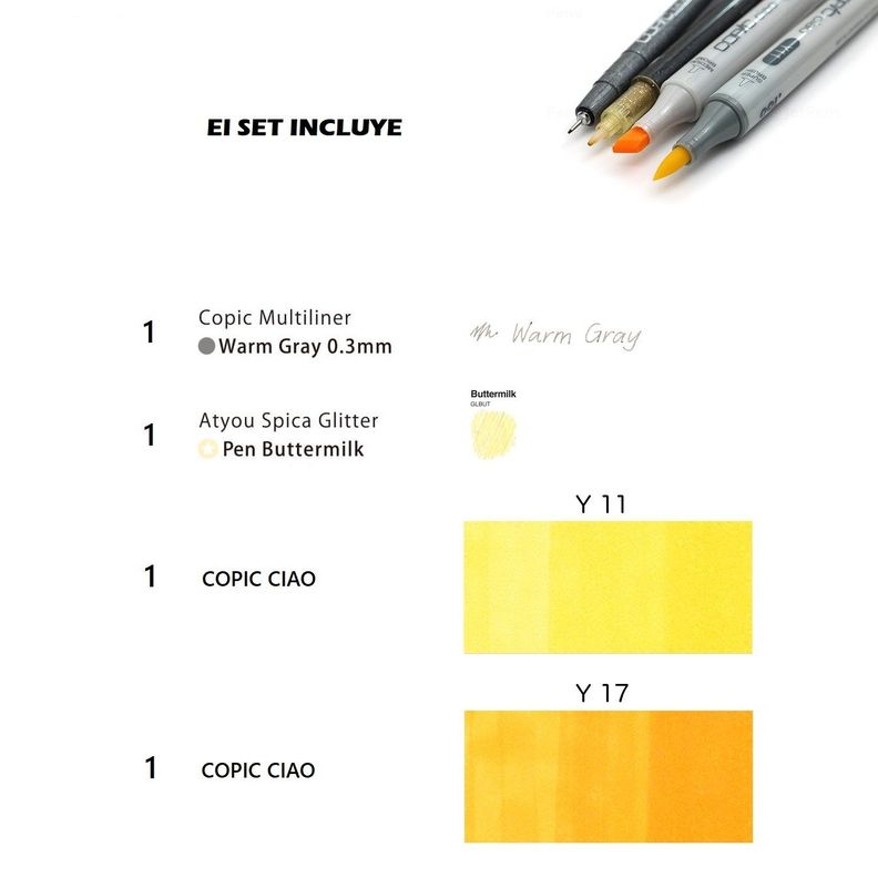 COPIC Ciao Doodle Packs: Yellow (4 Lápices)-1