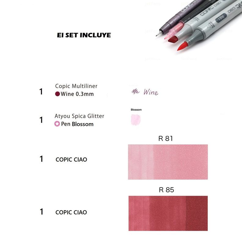 COPIC Ciao Doodle Packs: Pink (4 Lápices)-1