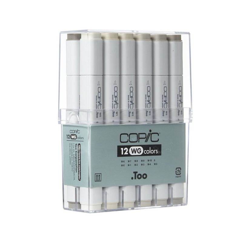 Marker 12 Color Set Wg - Warm Gray-0