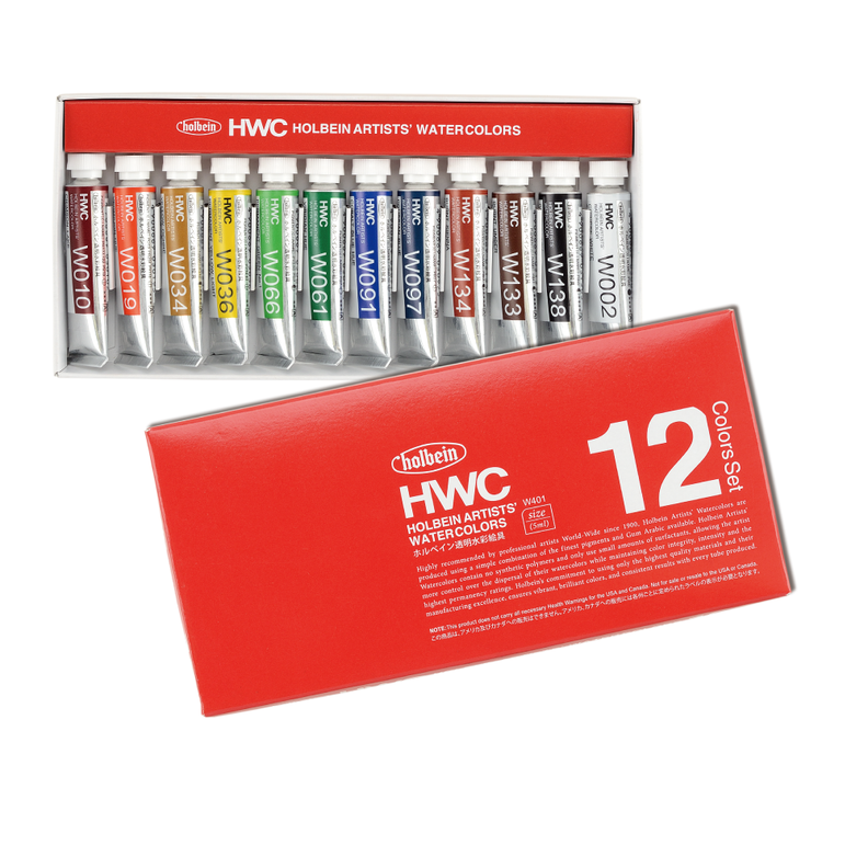 Set Holbein HWC 12 Tubos 5ml (caja roja) W401 Tubo-0
