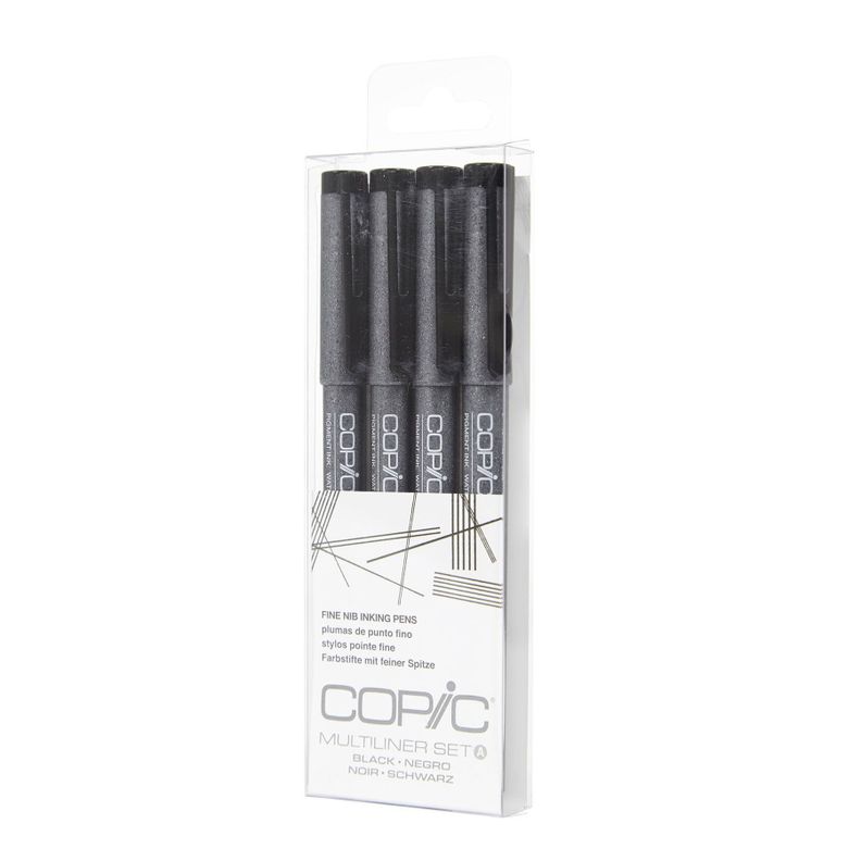 Multiliner desechable 4 Set: Black Fine-0