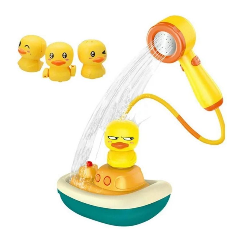 Bañera Eléctrica Con Rociador De Agua Para Bebés Patitos-0