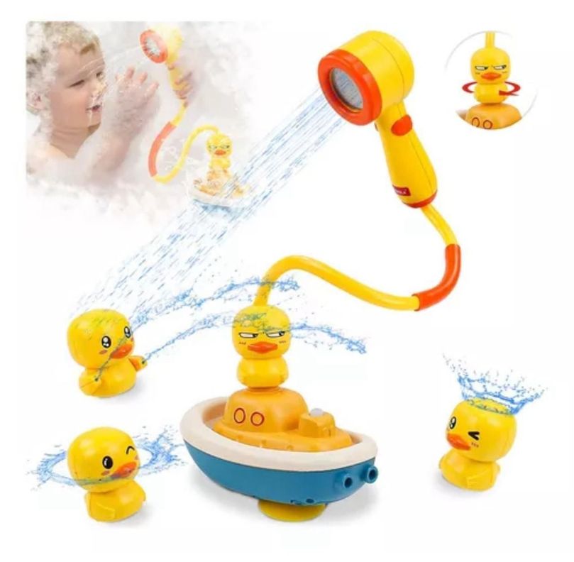 Bañera Eléctrica Con Rociador De Agua Para Bebés Patitos-1