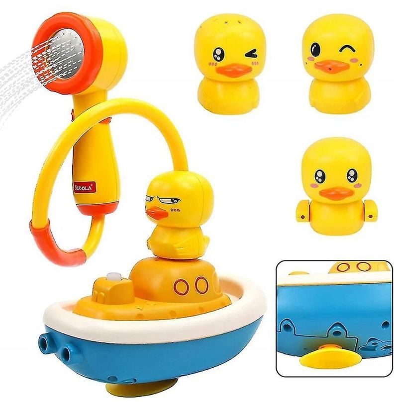 Bañera Eléctrica Con Rociador De Agua Para Bebés Patitos-2