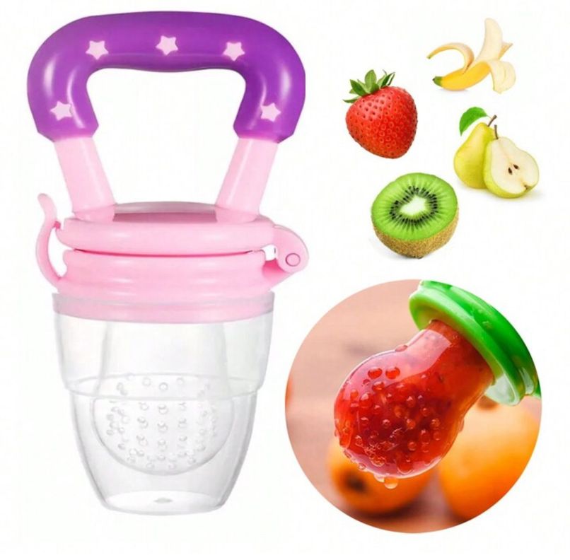 Chupete Silicona Bebe Para Comer Frutas Verduras morado-0