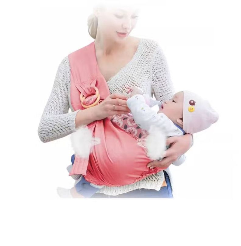PORTA BEBE RECIEN NACIDO CABESTRILLO RESPIRABLE ROSADO-1