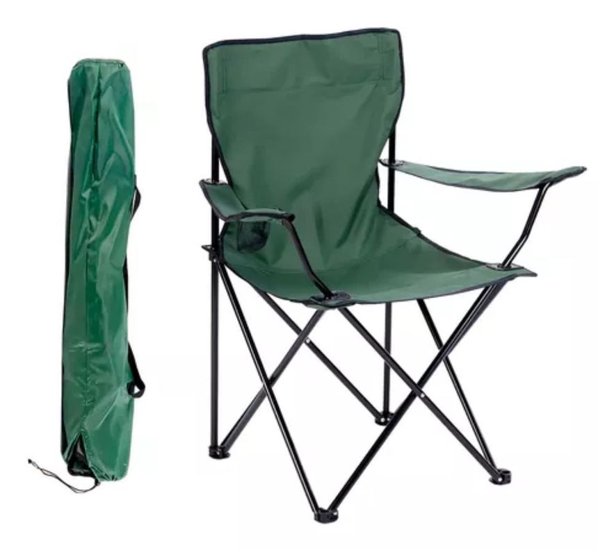 SILLA PLEGABLE CON BOLSO VERDE-1