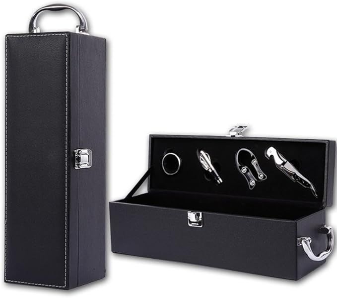 Kit  Guarda Vinos con Descorchador y Accesorios -0