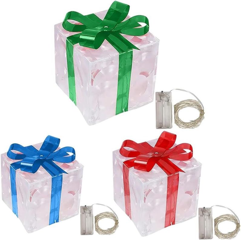 SET 3 CAJAS REGALO NAVIDAD TRANSPARENTE BS-79A-0