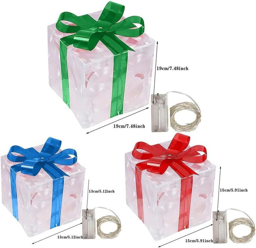 SET 3 CAJAS REGALO NAVIDAD TRANSPARENTE BS-79A-2