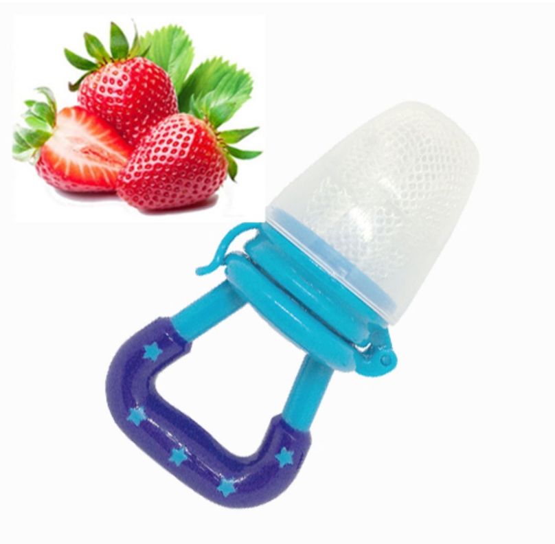 Chupete Silicona Bebe Para Comer Frutas Verduras Azul-1