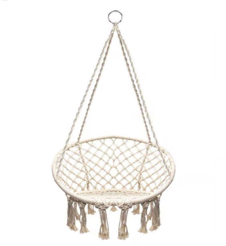 Silla Hamaca Colgante Columpio Tejido para Interior y Exterior-0
