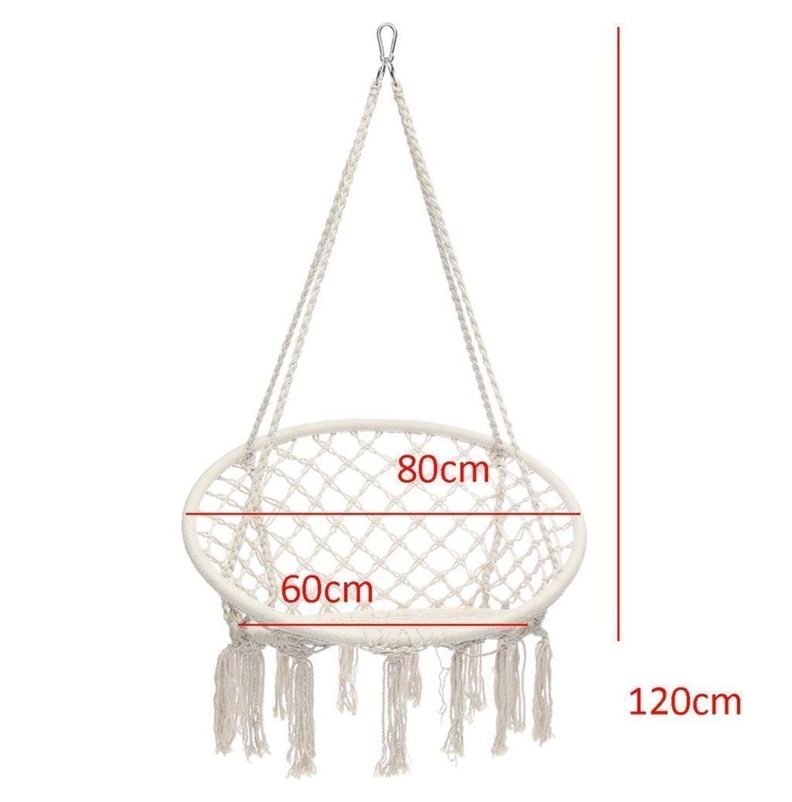Silla Hamaca Colgante Columpio Tejido para Interior y Exterior-2