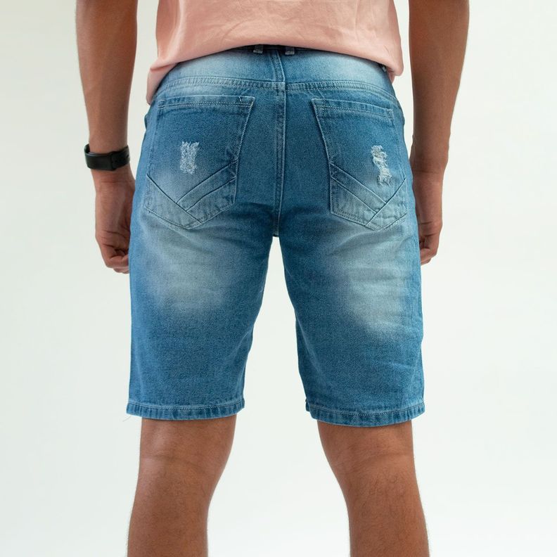 Bermuda Denim Destroyer y Parches-3