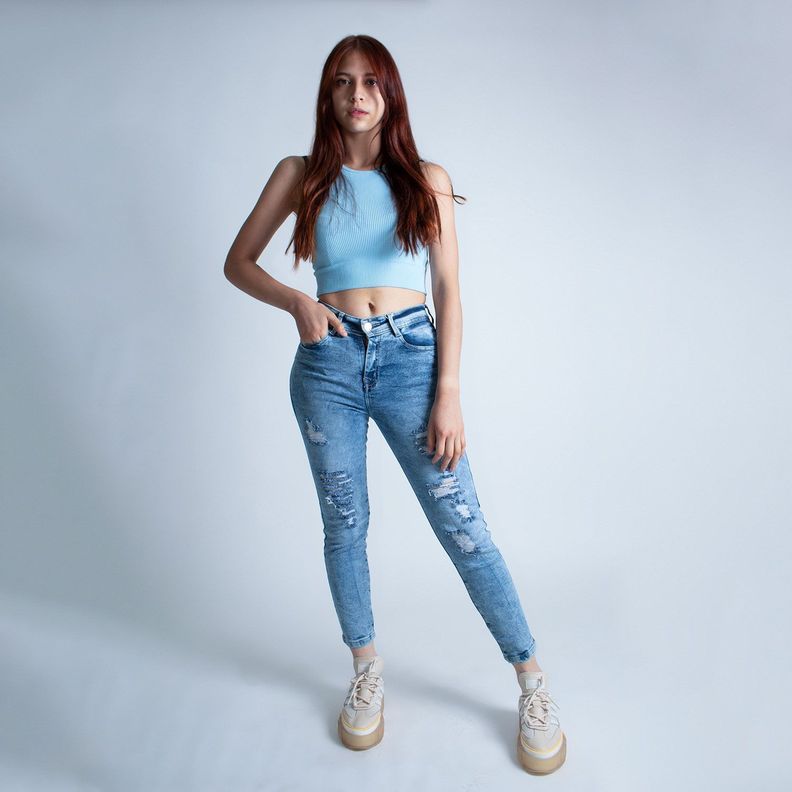 Jean Mujer Skinny Tiro Alto-2