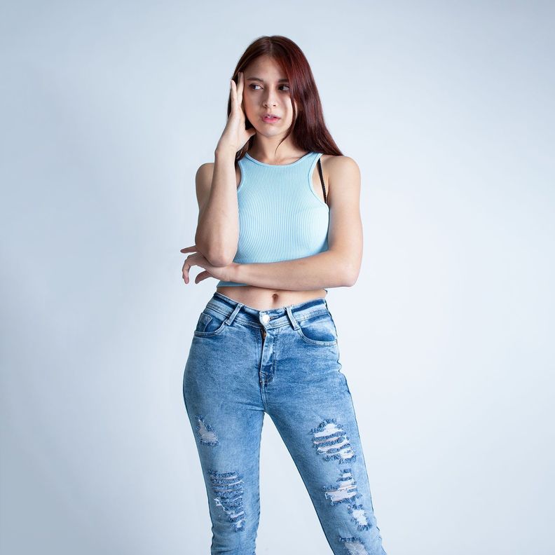 Jean Mujer Skinny Tiro Alto-0